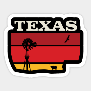 Texas longhorn sunset Retro Vintage Design Gift T-Shirt Sticker